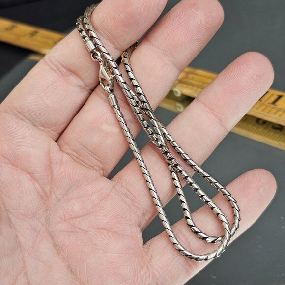 925 Silver Y2K ERA Snakechain Style Necklace 18 Inches Heavy Quality Unisex - Picture 9 of 10